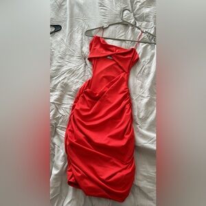 Oh Polly red cut out dress